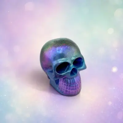 Dekorace z pryskyřice - lebka, duha