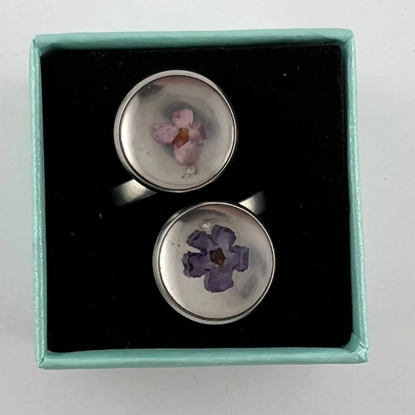 Prsten, pryskyřice, velký, květy, 1